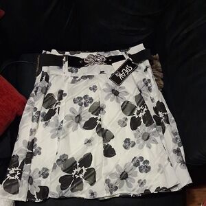 SPEAK 2 ME Black and White Floral  Skirt